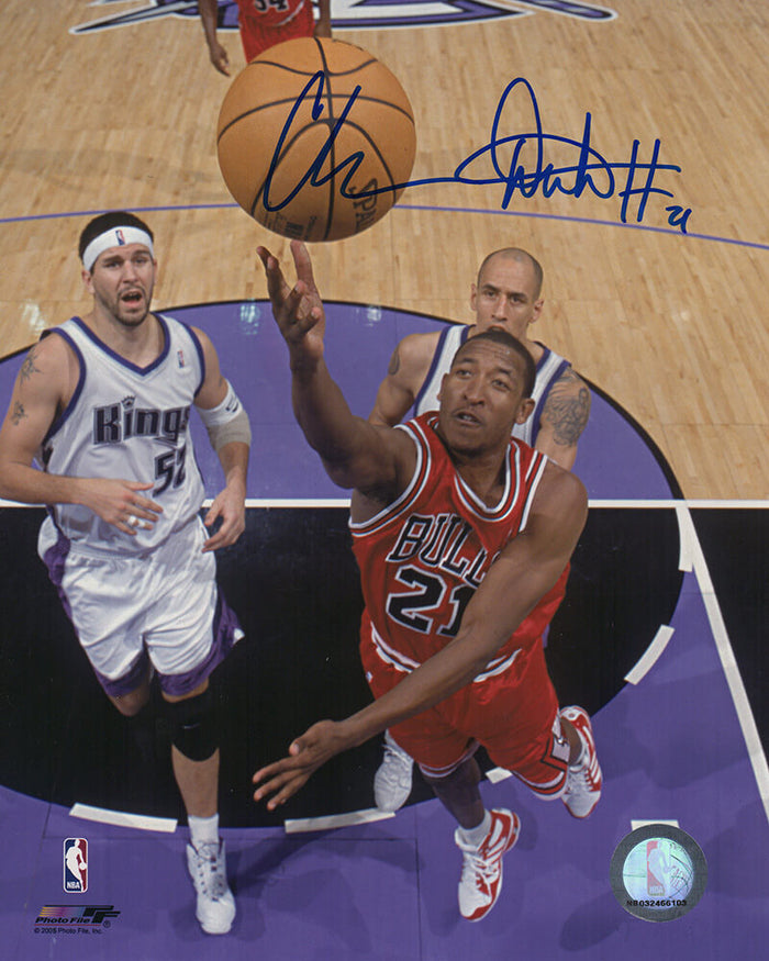 Chris Duhon Autographed Chicago Bulls Action vs Kings 8x10 Photo-Powers Sports Memorabilia