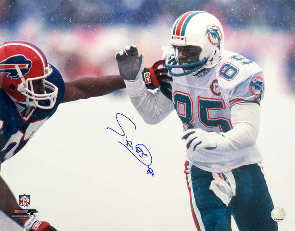 Mark Duper Miami Dolphins Autographed Action vs Buffalo Bills 16x20 Photo-Powers Sports Memorabilia