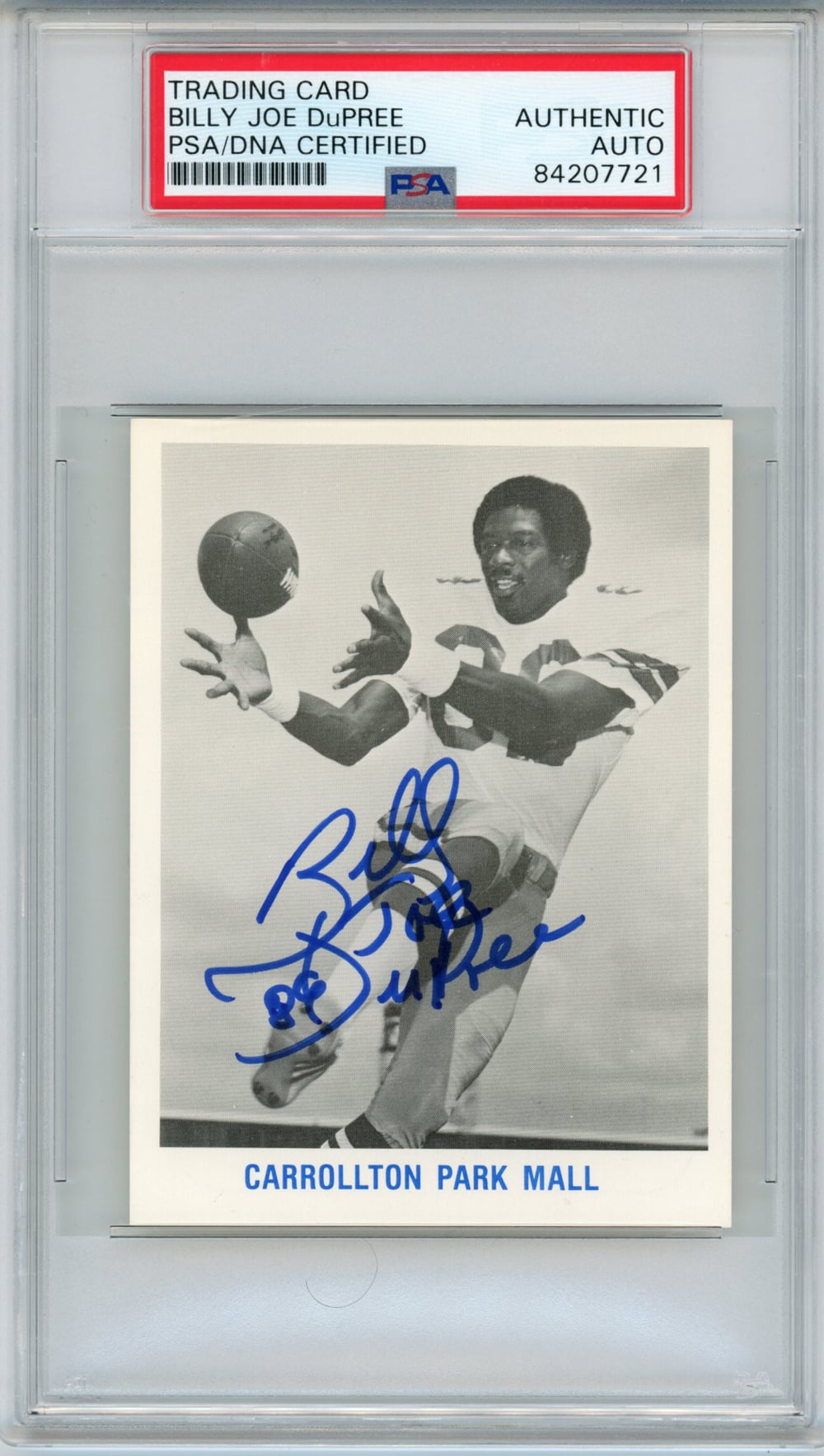Billy Joe Dupree Dallas Cowboys Signed Mini Helmet - 1982 Schedule PSA Slab PSA-Powers Sports Memorabilia