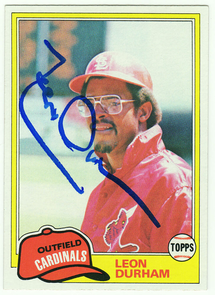 Leon Durham Autographed St Louis Cardinals 1981 Topps Rookie Baseball Trading Card #321-Powers Sports Memorabilia
