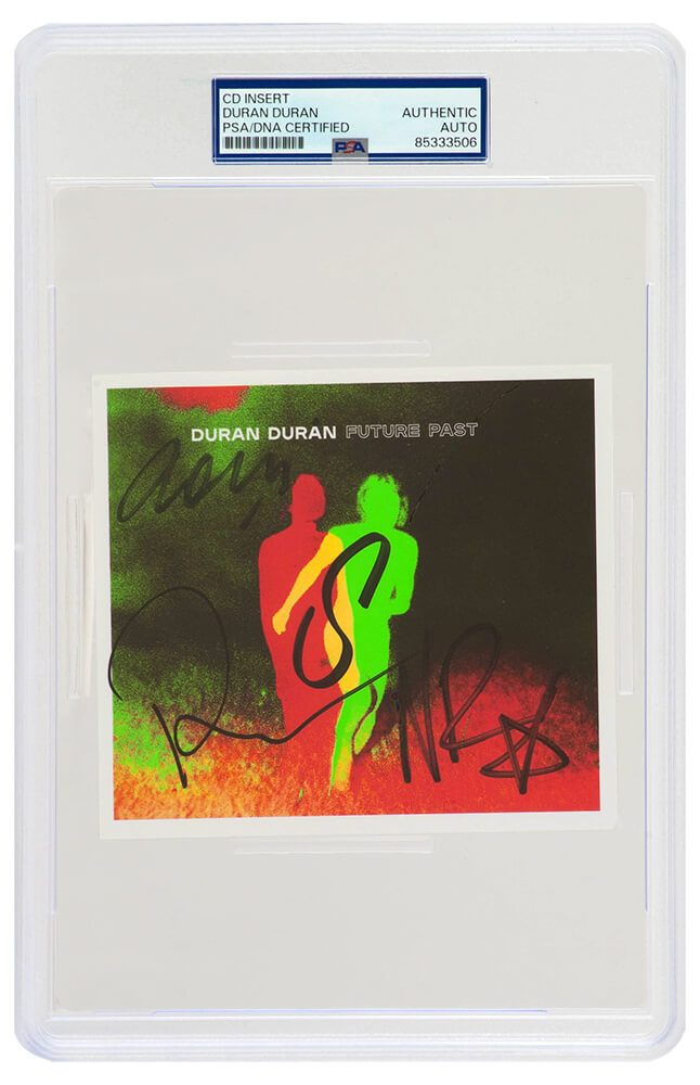 Duran Duran Full Band Autographed 'Future Past' 5x5 CD Insert (4-Signatures) - (PSA/DNA Encapsulated)-Powers Sports Memorabilia