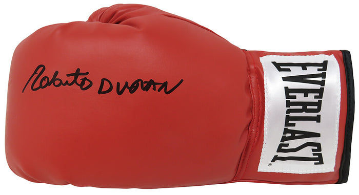 Roberto Duran Autographed Everlast Red Full Size Boxing Glove-Powers Sports Memorabilia