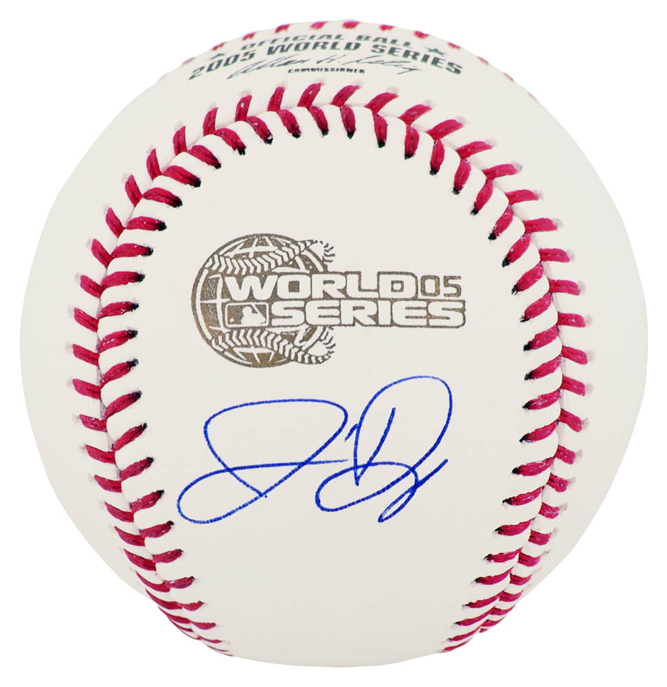 Jermaine Dye Autographed Rawlings 2005 World Series Logo Baseball-Powers Sports Memorabilia