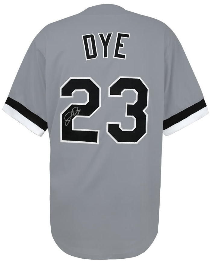 Jermaine Dye Autographed Grey Custom Baseball Jersey-Powers Sports Memorabilia