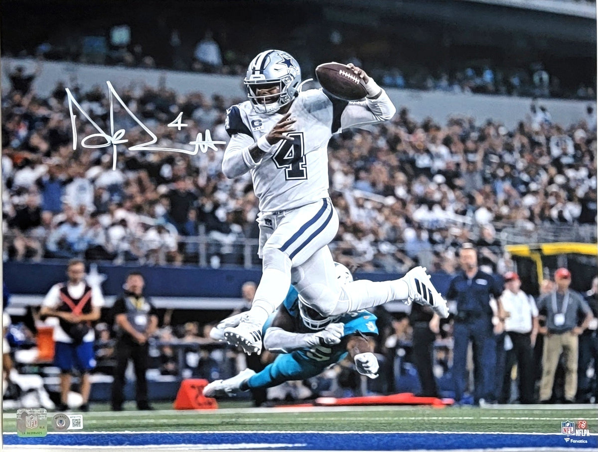 Dak Prescott Autographed Dallas Cowboys 16x20 Photo Beckett Witnessed-Powers Sports Memorabilia
