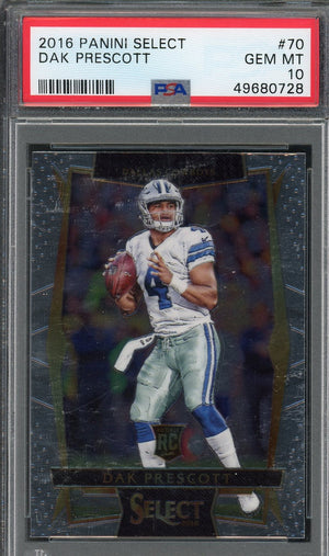 Dak Prescott 2016 Panini Select Football Rookie Card #70 Graded PSA 10-Powers Sports Memorabilia