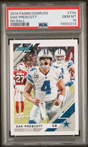 Dak Prescott 2019 Panini Donruss No Ball Football Card #73V Graded PSA 10-Powers Sports Memorabilia