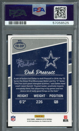 Dak Prescott 2016 Panini Donruss Optic The Rookies Card #TRDP Graded PSA 10-Powers Sports Memorabilia