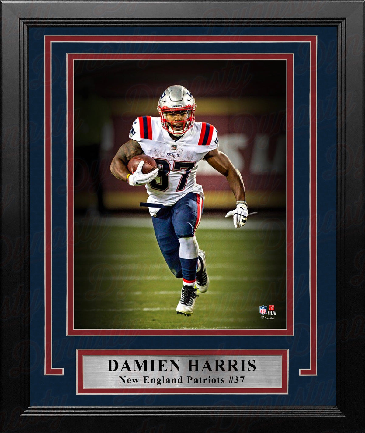 Damien Harris Blackout Action New England Patriots 8" x 10" Framed Football Display Photo-Powers Sports Memorabilia
