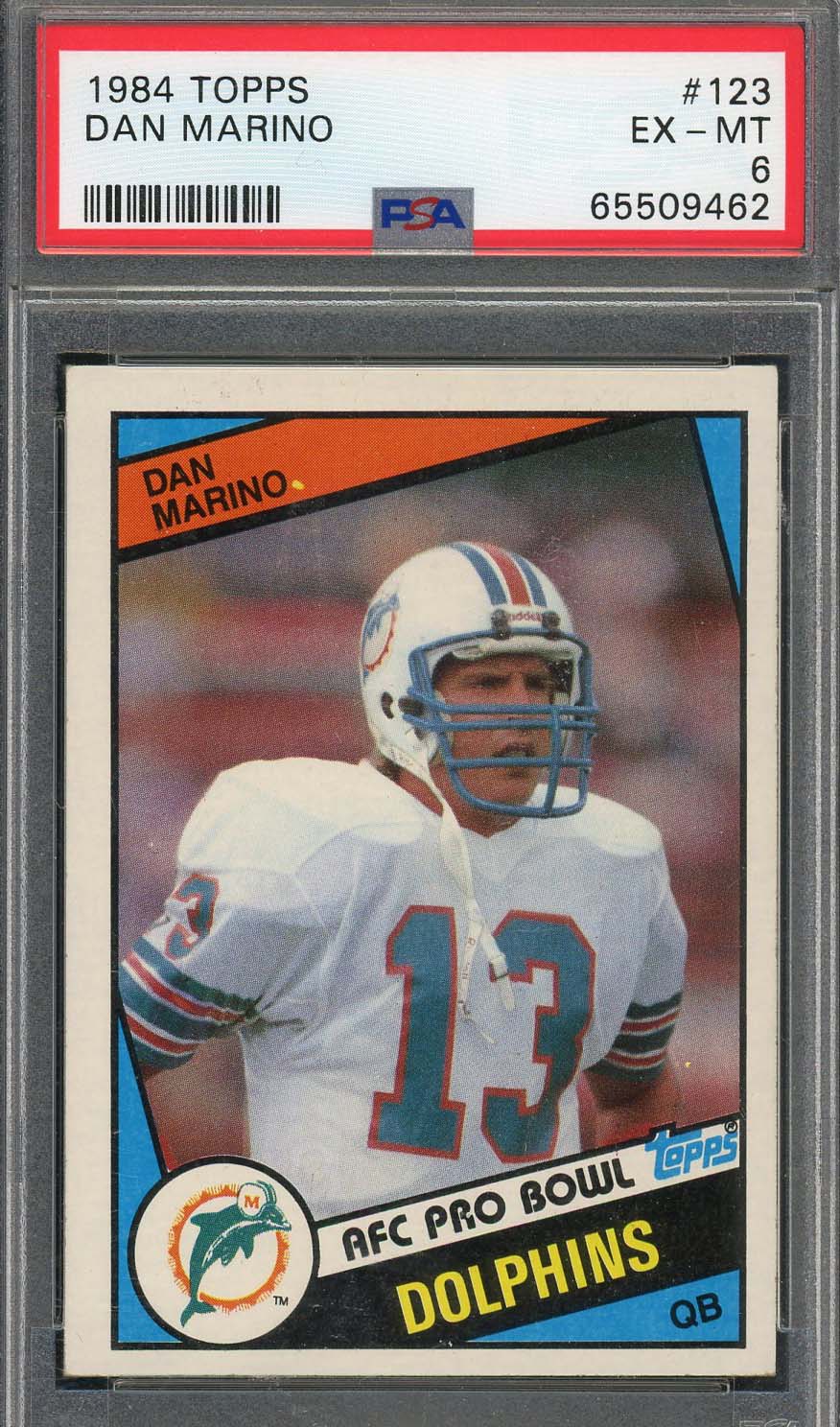 Dan Marino 1984 Topps Football Rookie Card RC #123 Graded PSA 6-Powers Sports Memorabilia