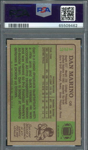 Dan Marino 1984 Topps Football Rookie Card RC #123 Graded PSA 6-Powers Sports Memorabilia