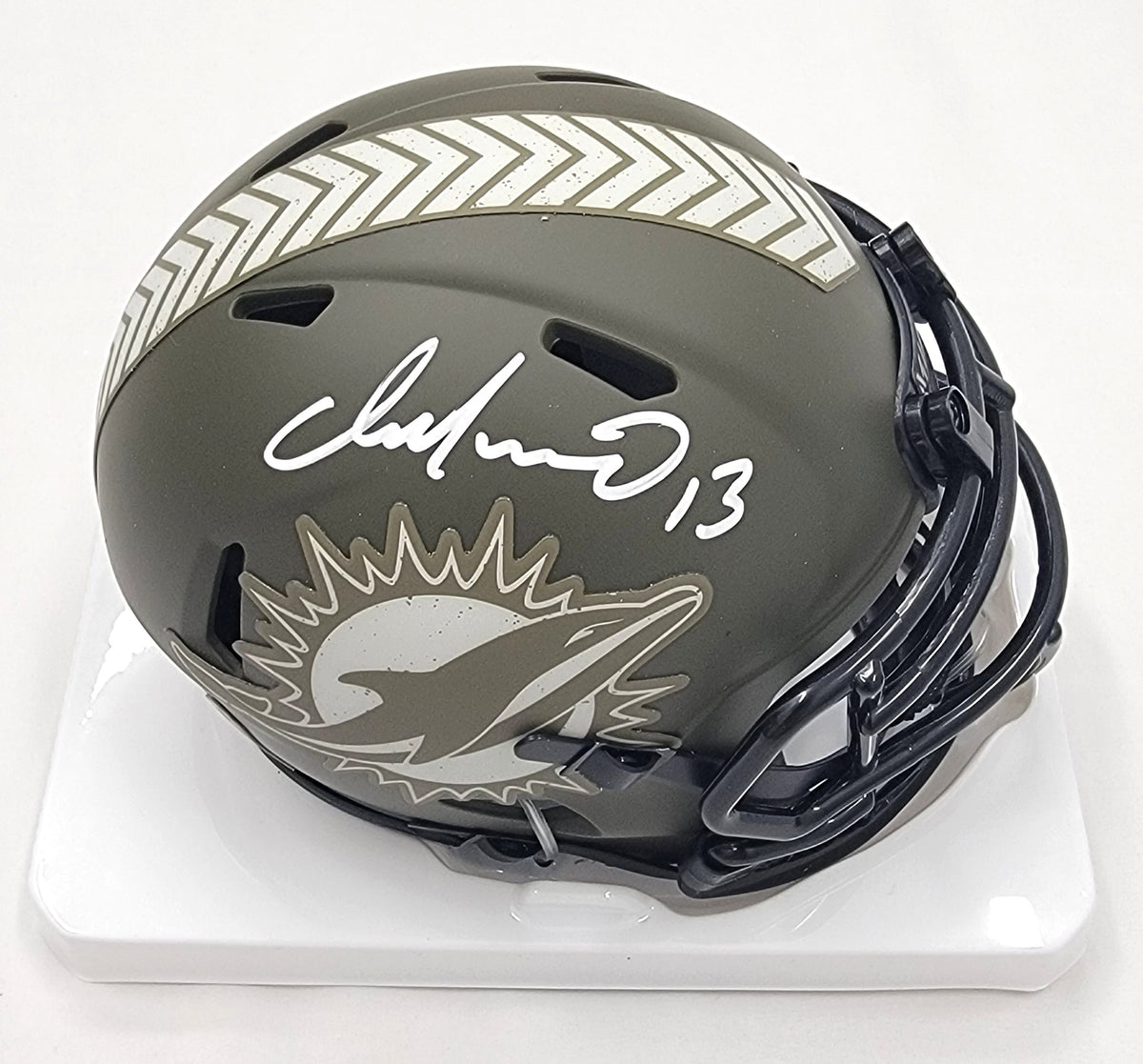 Dan Marino Signed Miami Dolphins Salute To Service Mini Helmet - Beckett-Powers Sports Memorabilia