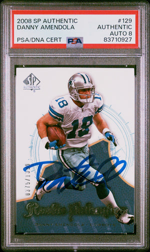 Danny Amendola 2008 SP Authentic Rookie Card #129 Auto Graded PSA 8 375/1399-Powers Sports Memorabilia
