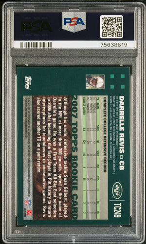 Darrelle Revis 2007 Topps Chrome Signed Rookie Card #TC249 HOF Auto PSA 9-Powers Sports Memorabilia