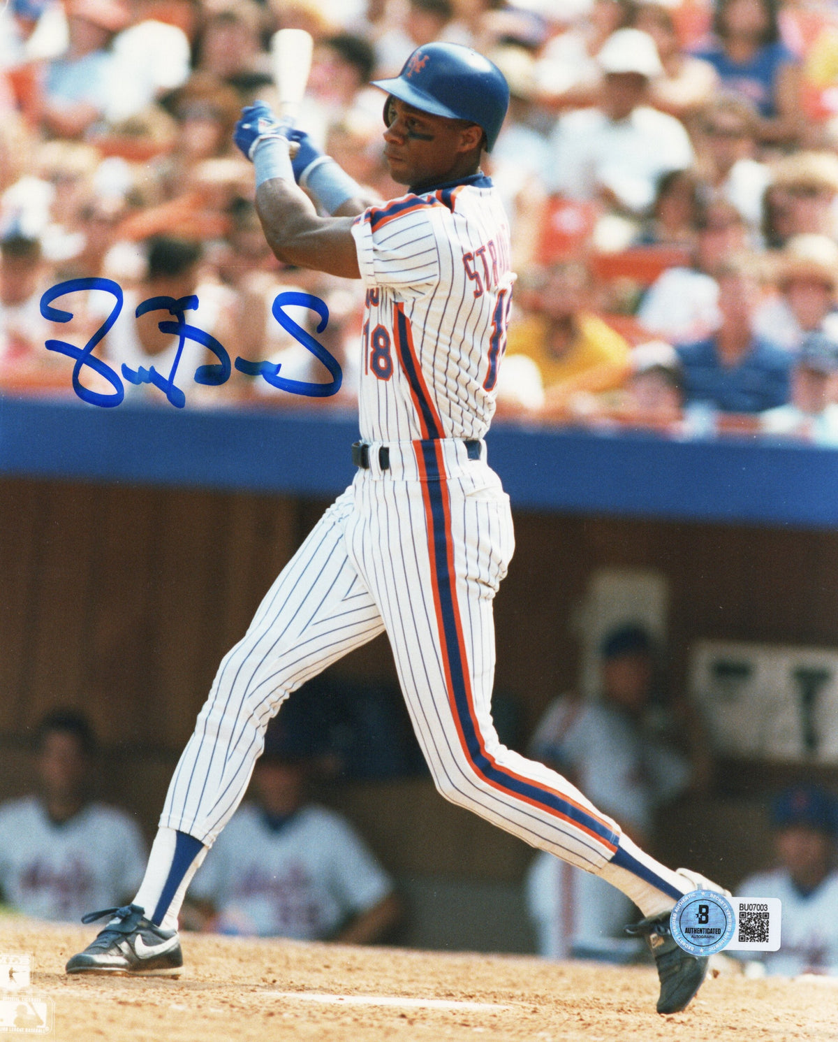 Darryl Strawberry Signed New York Mets 8x10 Photo Beckett-Powers Sports Memorabilia