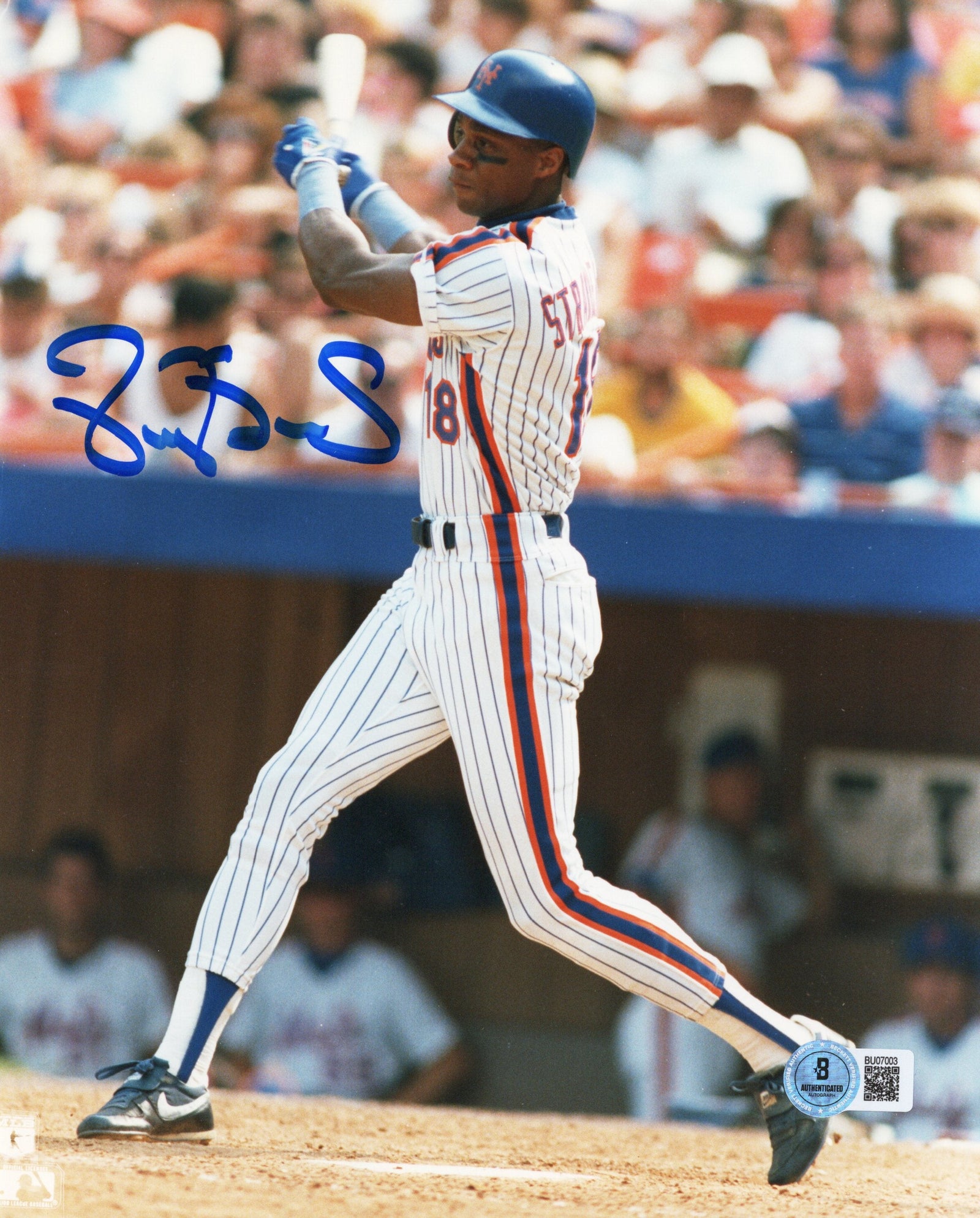 Darryl Strawberry Signed New York Mets 8x10 Photo Beckett-Powers Sports Memorabilia
