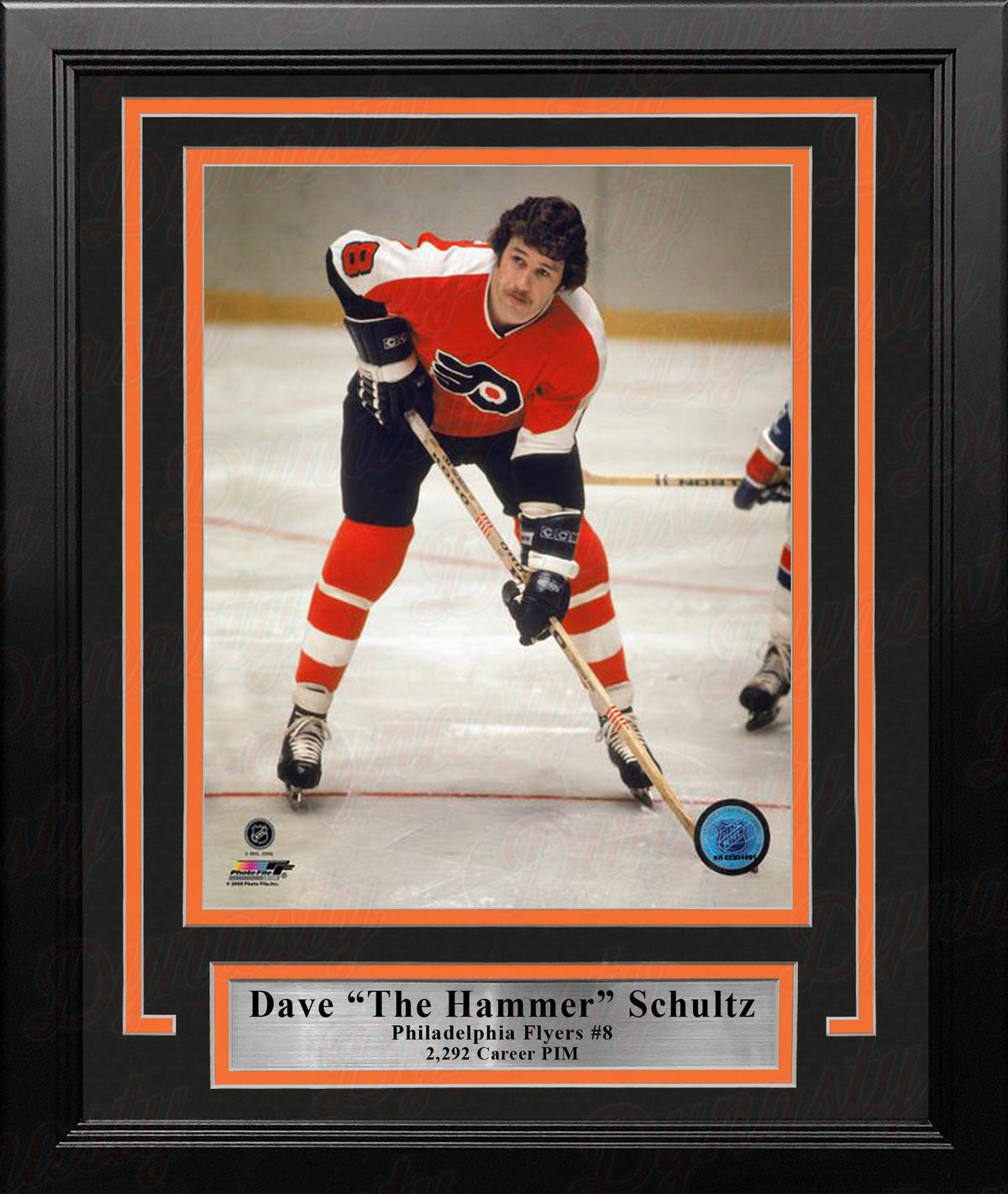 Dave Schultz in Action Philadelphia Flyers 8" x 10" Framed Hockey Display Photo-Powers Sports Memorabilia