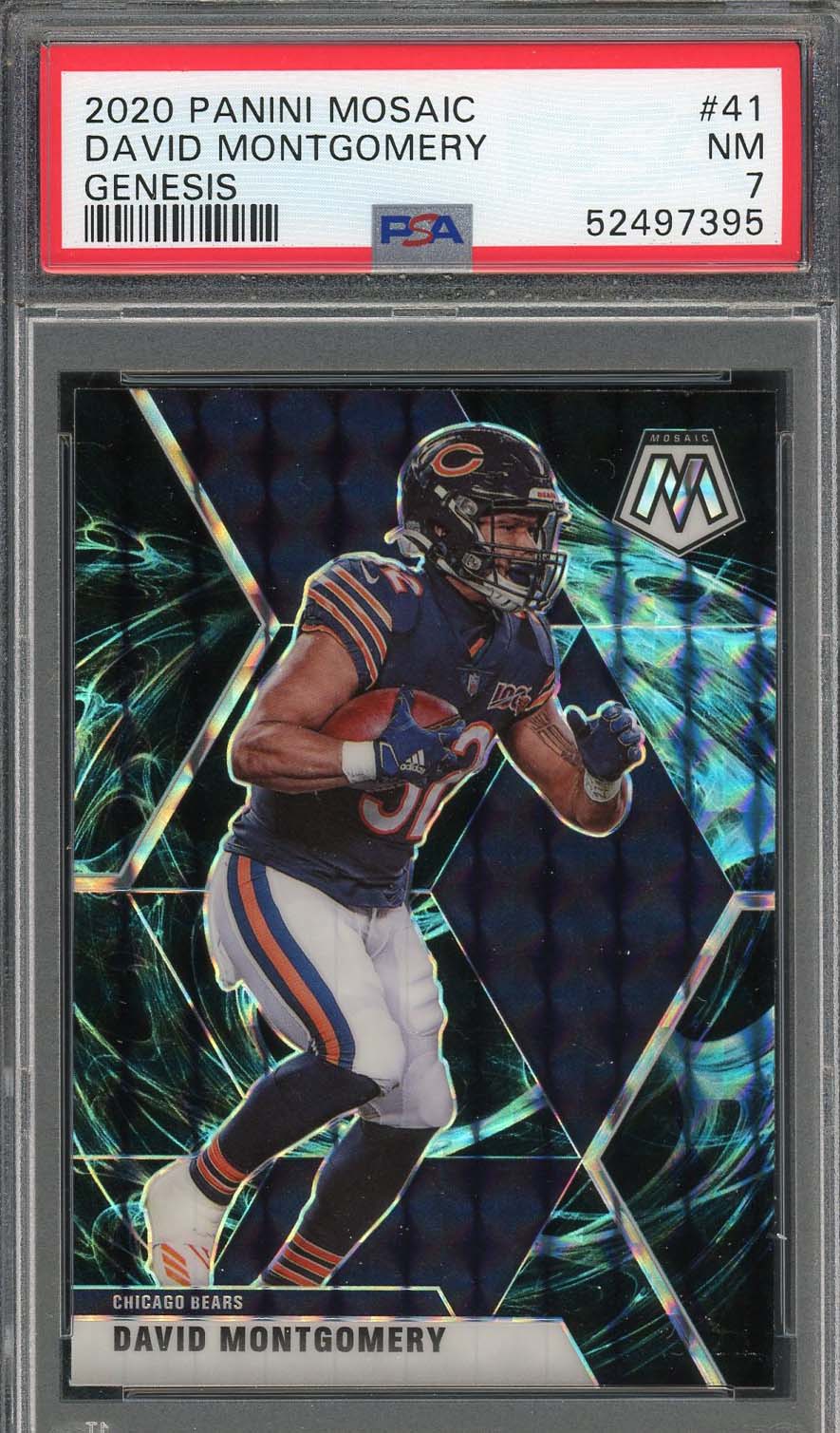 David Montgomery 2020 Panini Mosaic Genesis Card #41 PSA 7-Powers Sports Memorabilia