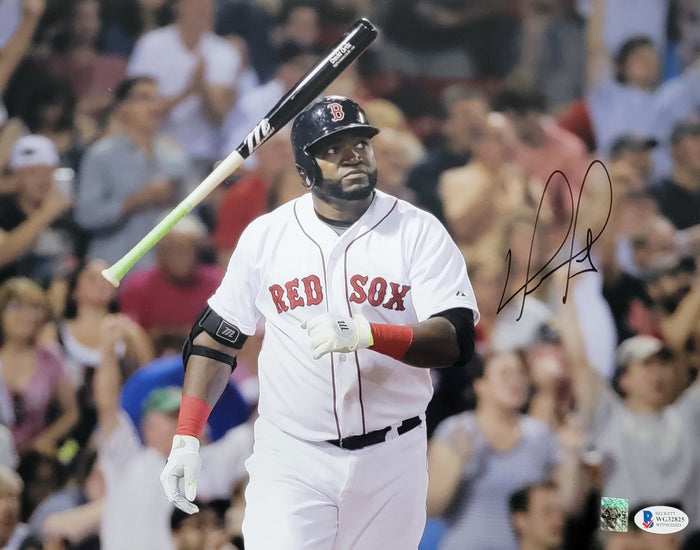 David Ortiz Signed Boston Red Sox Bat Flip 11x14 Photo - Beckett-Powers Sports Memorabilia