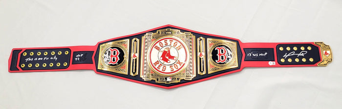 David Ortiz Signed WWE Boston Red Sox Championship Belt W/ Inscriptions - Beckett-Powers Sports Memorabilia