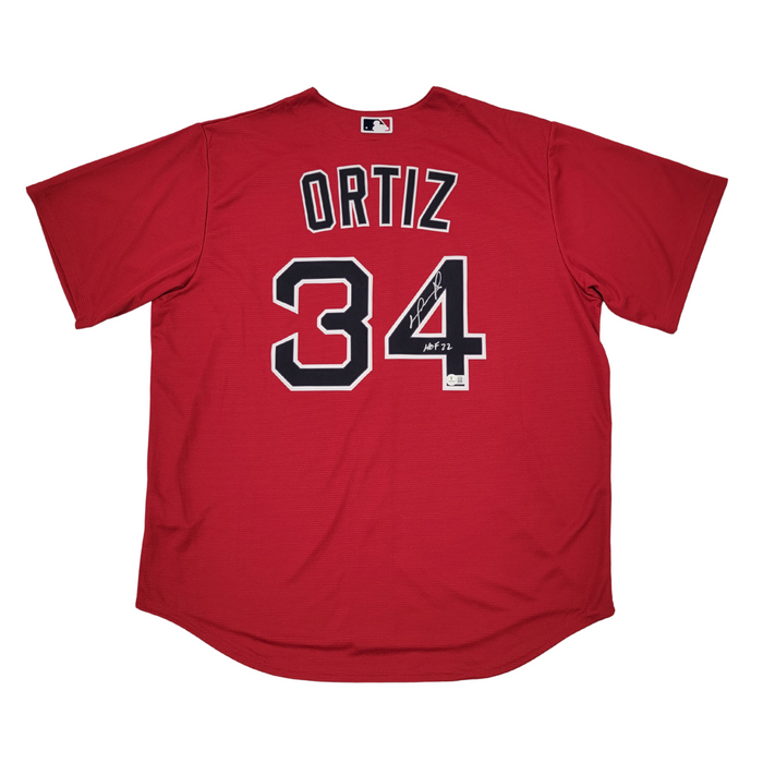 David Ortiz Signed Boston Red Sox Nike Replica Red Jersey W/HOF 22 - Beckett-Powers Sports Memorabilia