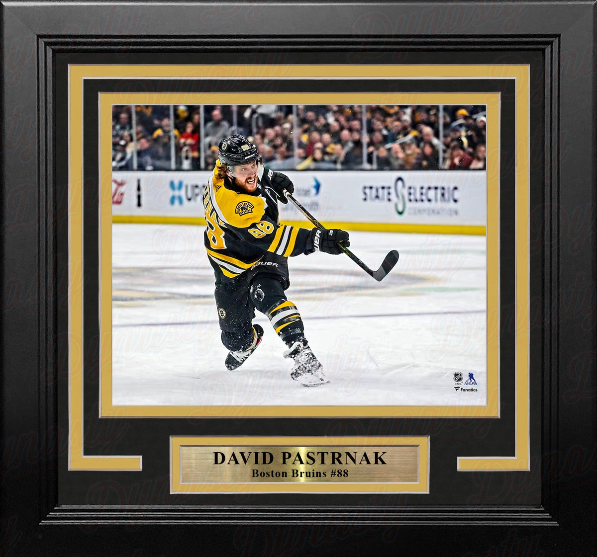 David Pastrnak Shooting Action Boston Bruins 8" x 10" Framed Hockey Display Photo-Powers Sports Memorabilia