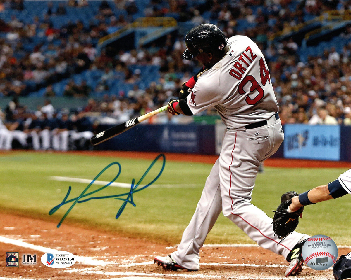 David Ortiz Autographed Boston Red Sox 500th Home Run 8x10 Photo Beckett Witnessed-Powers Sports Memorabilia