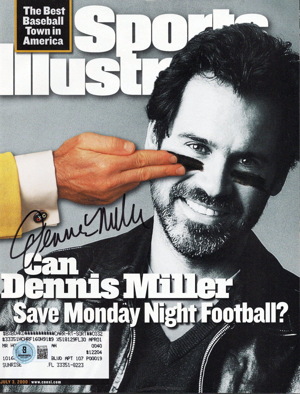 Dennis Miller Signed Monday Night Football Sports Illustrated 7/3/2000 Beckett-Powers Sports Memorabilia
