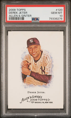 Derek Jeter 2008 Topps Allen & Ginter Baseball Card #120 Graded PSA 10-Powers Sports Memorabilia