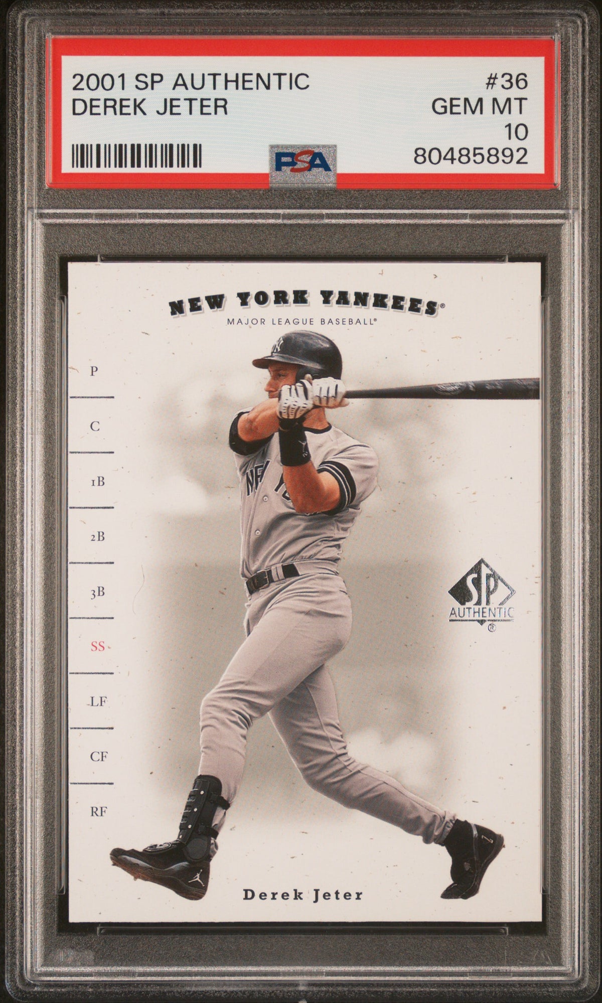 Derek Jeter 2001 Upper Deck SP Authentic Baseball Card #36 Graded PSA 10-Powers Sports Memorabilia