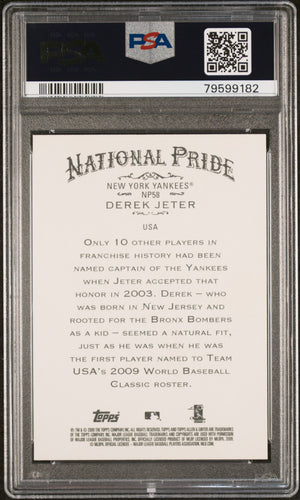 Derek Jeter 2009 Topps Allen & Ginter National Pride Card #NP58 Graded PSA 10-Powers Sports Memorabilia