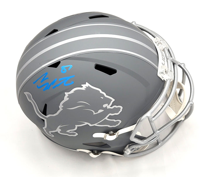 Detroit Lions Signed Slate Replica Full Size Helmet - Sam LaPorta Signed | - Beckett-Powers Sports Memorabilia