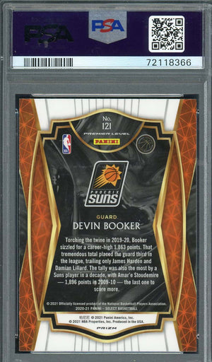 Devin Booker 2020 Panini Select Red/White/Orange Shimmer Card #121 Graded PSA 10-Powers Sports Memorabilia
