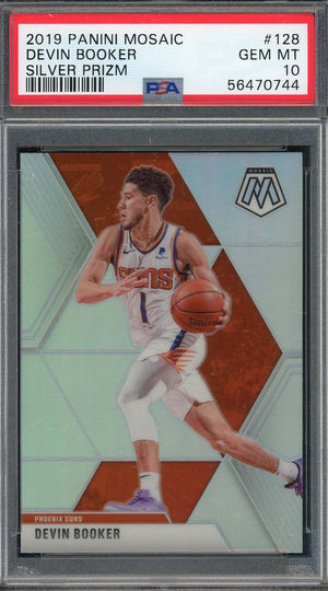 Devin Booker 2019 Panini Mosaic Silver Prizm Basketball Card #128 Graded PSA 10-Powers Sports Memorabilia