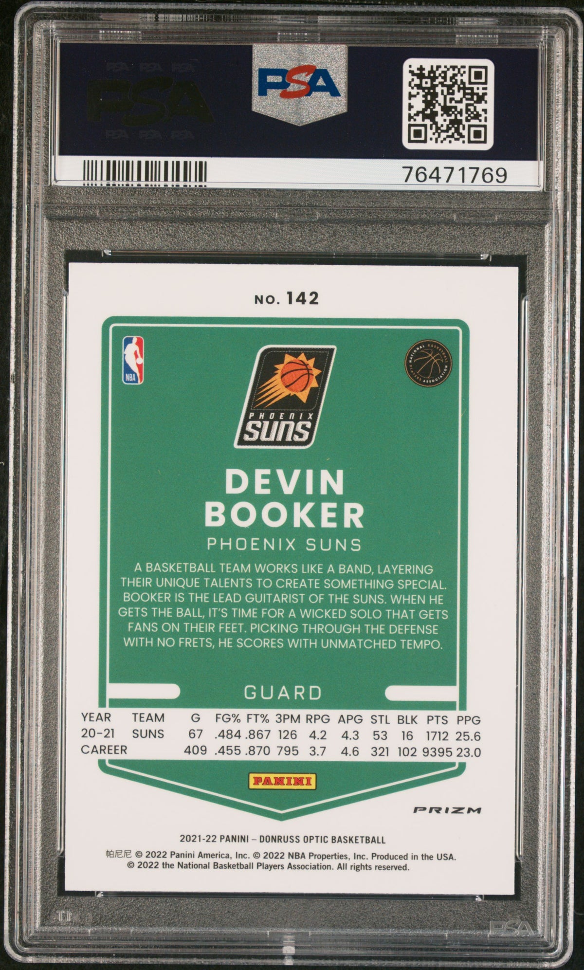 Devin Booker 2021 Panini Donruss Optic Target Box Set Card #142 Graded PSA 10-Powers Sports Memorabilia