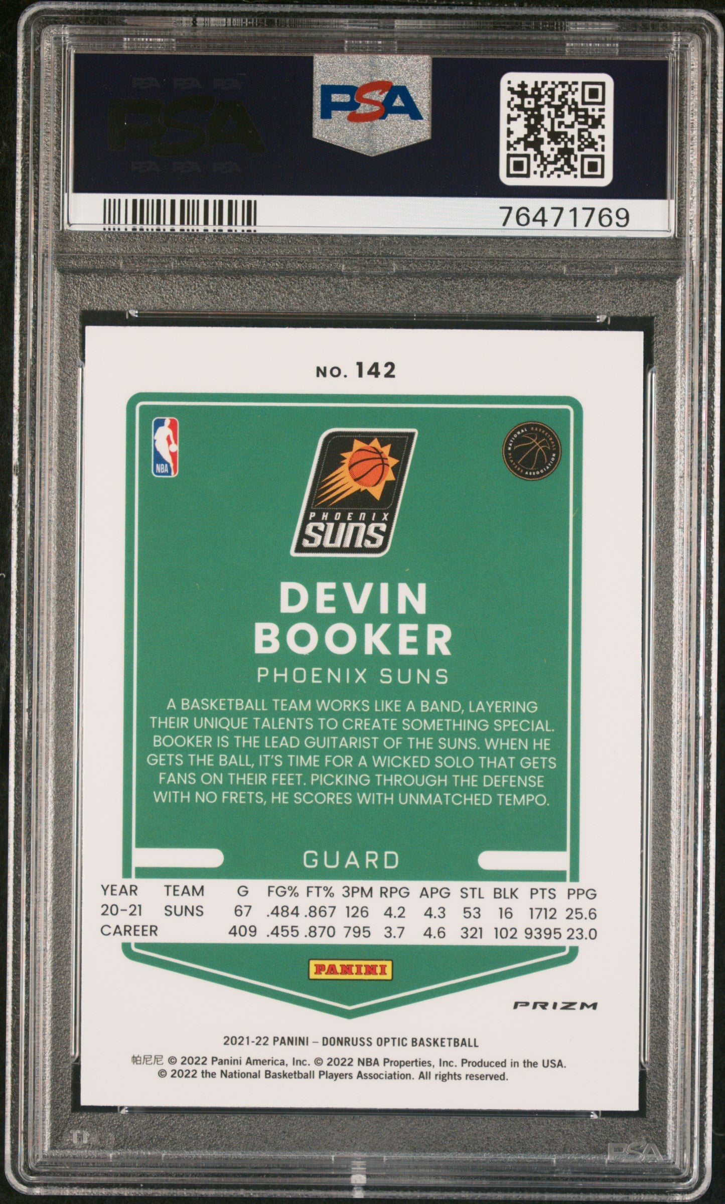 Devin Booker 2021 Panini Donruss Optic Target Box Set Card #142 Graded PSA 10-Powers Sports Memorabilia