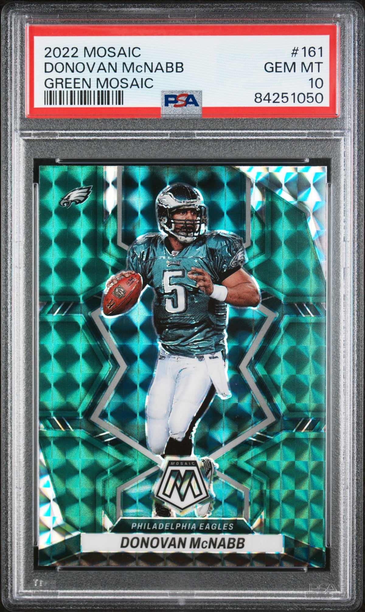 Donovan McNabb 2022 Panini Mosaic Green Prizm Football Card #161 Graded PSA 10-Powers Sports Memorabilia