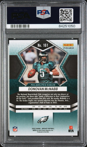 Donovan McNabb 2022 Panini Mosaic Green Prizm Football Card #161 Graded PSA 10-Powers Sports Memorabilia