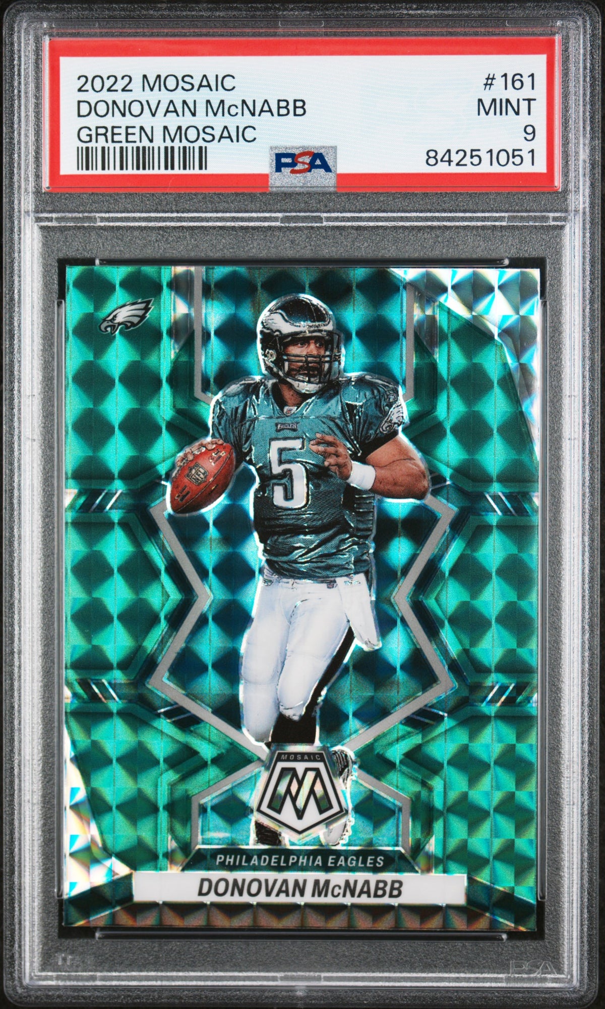 Donovan McNabb 2022 Panini Mosaic Green Prizm Football Card #161 Graded PSA 9-Powers Sports Memorabilia