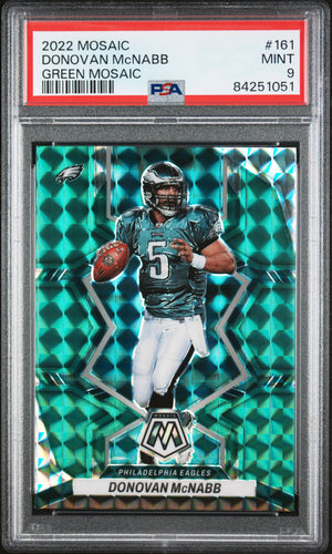 Donovan McNabb 2022 Panini Mosaic Green Prizm Football Card #161 Graded PSA 9-Powers Sports Memorabilia