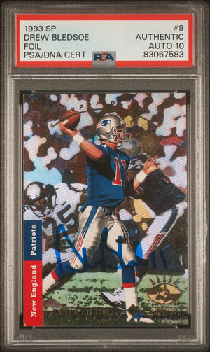 Drew Bledsoe 1993 Upper Deck SP Foil Signed Rookie Card #9 Auto PSA 10 83067583-Powers Sports Memorabilia