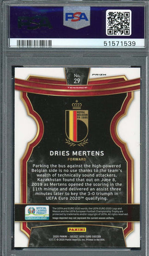 Dries Mertens 2020 Select UEFA Euro Silver Prizm Soccer Card #29 PSA 10-Powers Sports Memorabilia