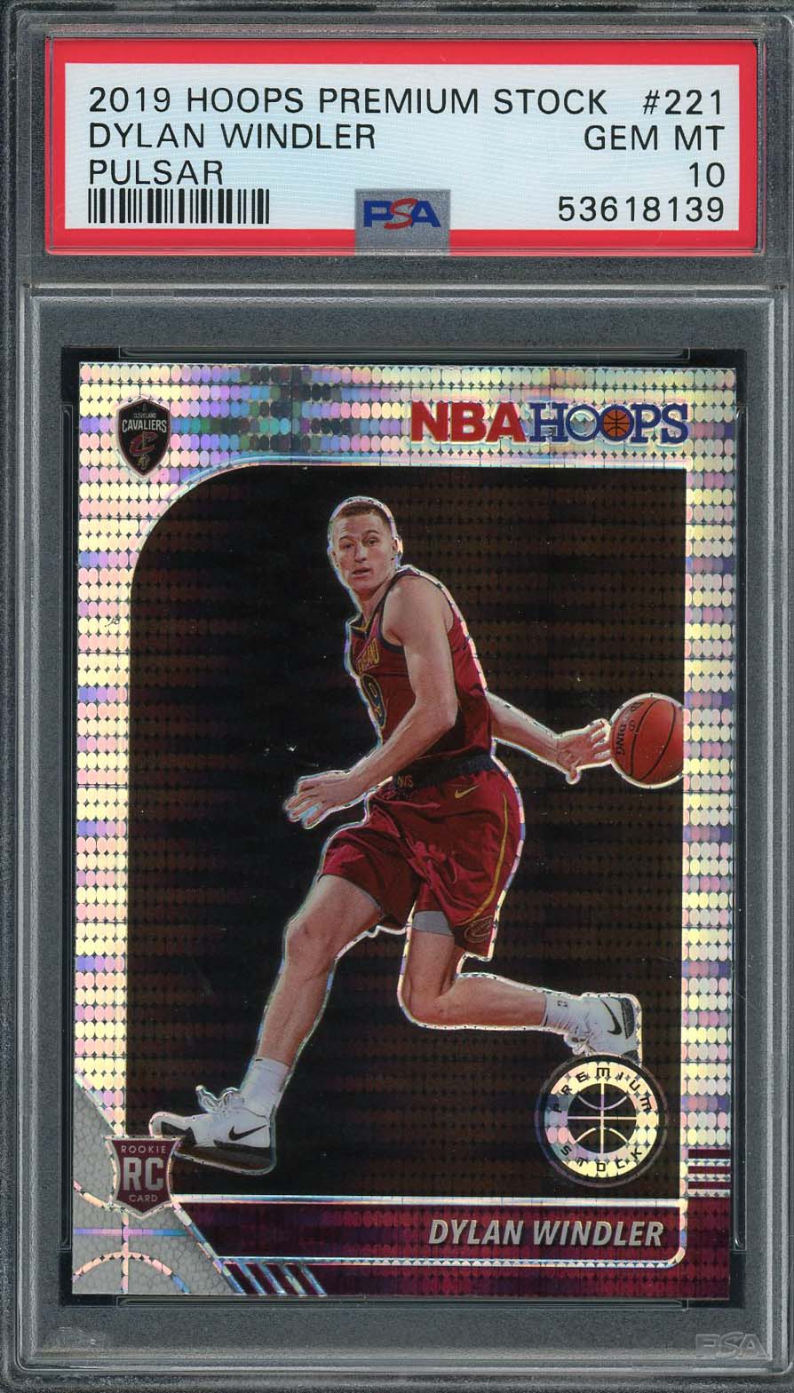 Dylan Windler 2019 Panini Hoops Premium Stock Pulsar Rookie Card #221 PSA 10-Powers Sports Memorabilia