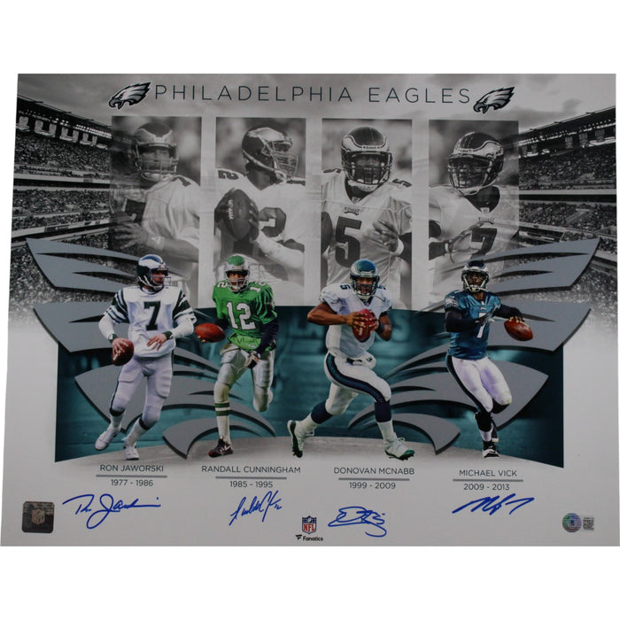 McNabb Cunningham Vick Jaworski Signed Philadelphia Eagles 16x20 Photo – Beckett Authenticated