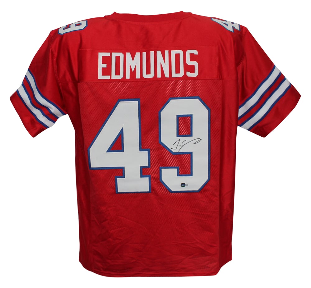 Tremaine Edmunds Signed Pro Style Red XL Jersey – Beckett Authenticated-Powers Sports Memorabilia