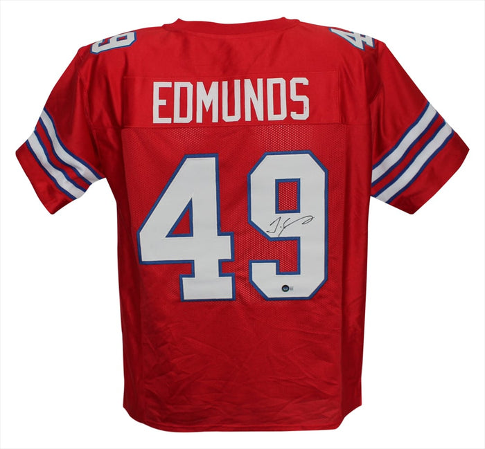 Tremaine Edmunds Signed Pro Style Red XL Jersey – Beckett Authenticated-Powers Sports Memorabilia
