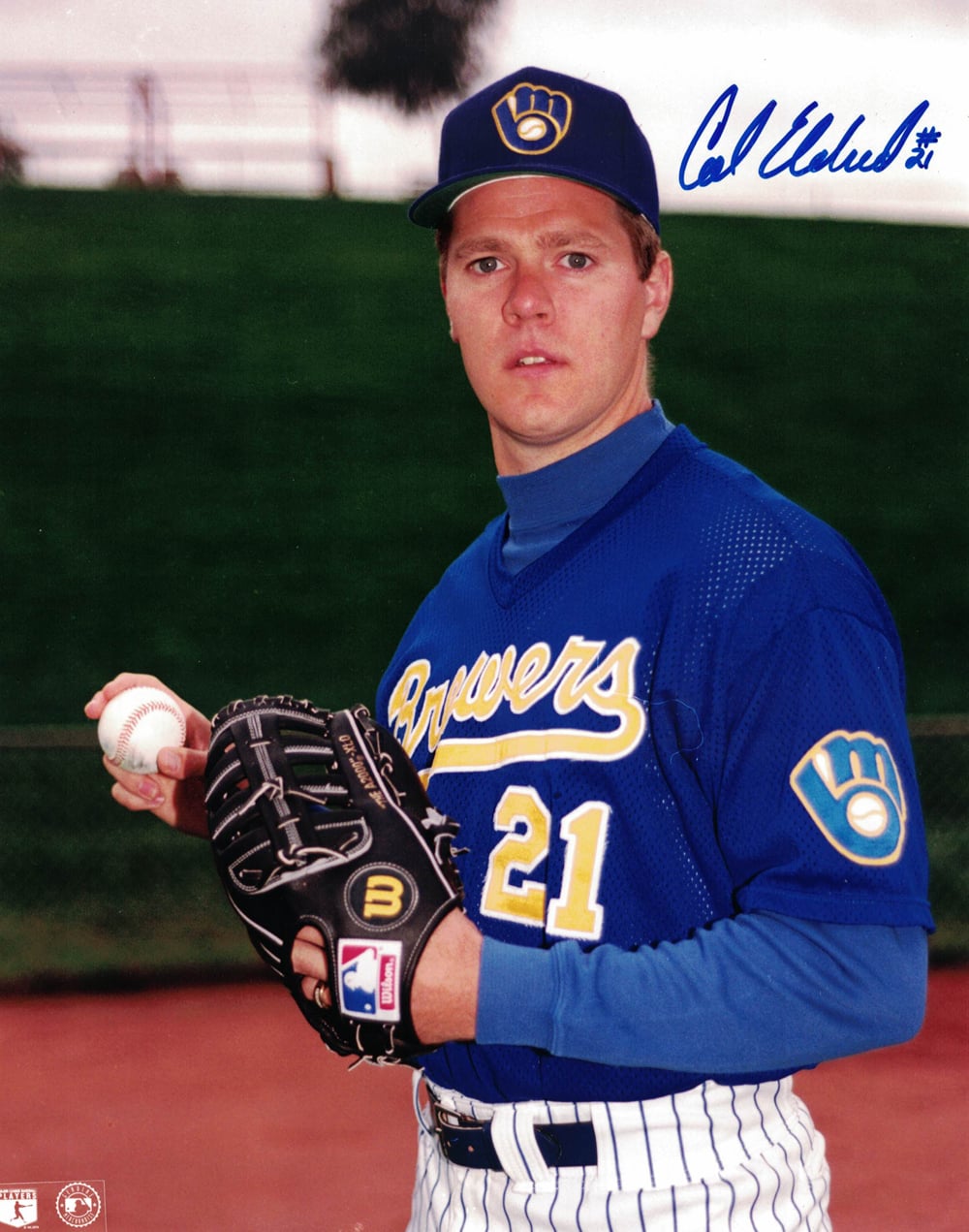 Carl Edwards Milwaukee Brewers Signed 8x10 Photo-Powers Sports Memorabilia