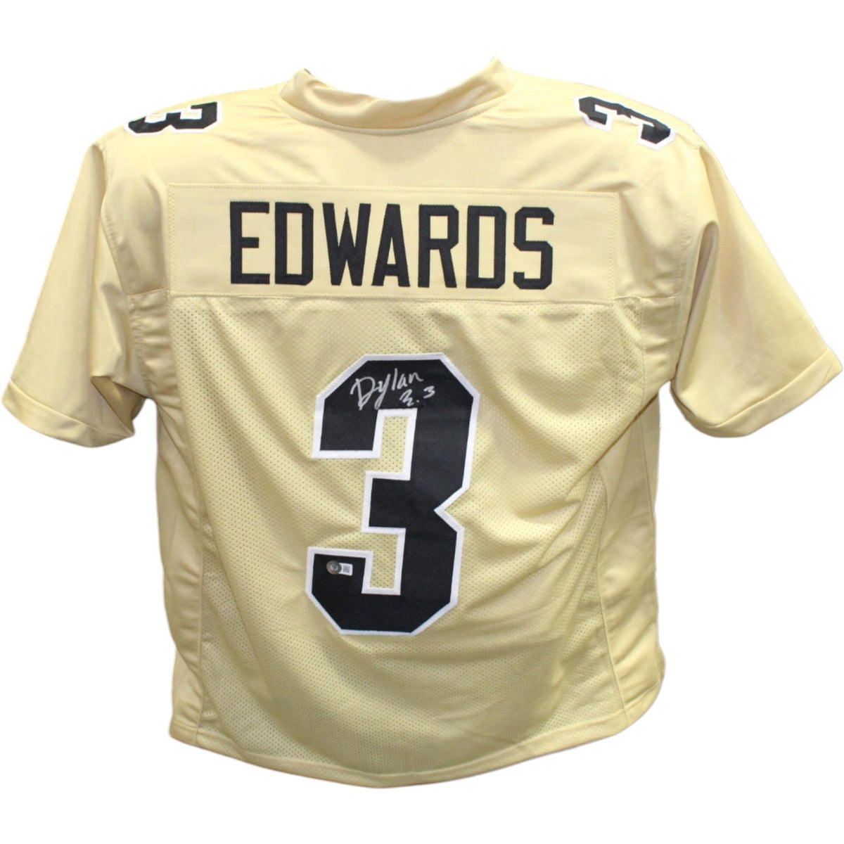 Dylan Edwards Signed Gold College Style Jersey – Beckett Authenticated-Powers Sports Memorabilia