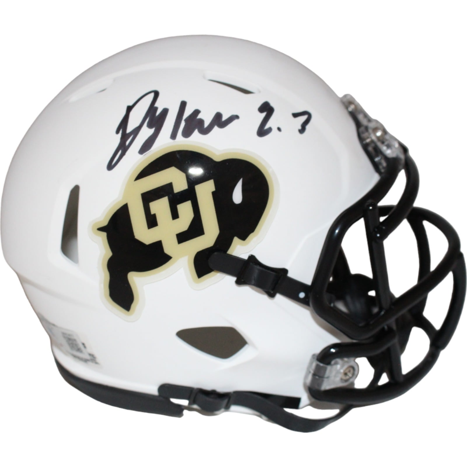 Dylan Edwards Signed Colorado Buffaloes White Mini Helmet – Beckett Authenticated-Powers Sports Memorabilia
