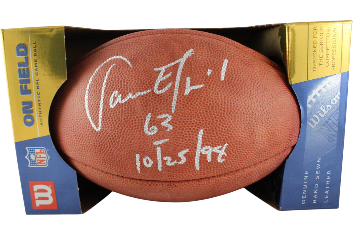 Jason Elam Denver Broncos Signed Football - Wilson Football 63yds As Is Beckett Beckett